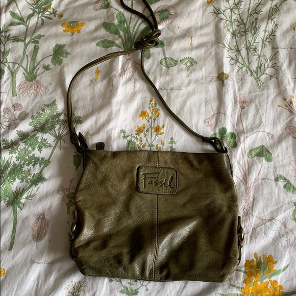 Fossil Bags Olive Green Leather Fossil Crossbody Purse Poshmark